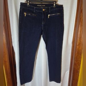 MICHAEL KORS , SKINNY OVERDYED INDIGO BLUE JEANS